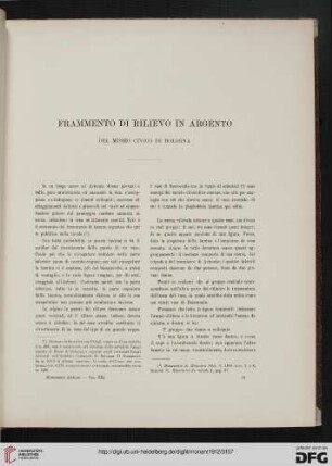 21: Frammento di rilievo in Argento : del museo civico di Bologna