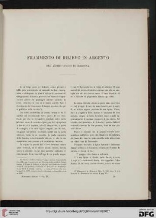 21: Frammento di rilievo in Argento : del museo civico di Bologna