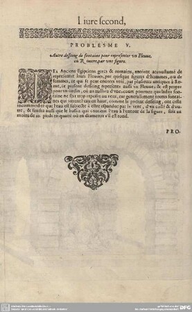 PROBLESME V. Autre desseing de fontaine pour representer un Fleuve, où Riviere, par une figure.