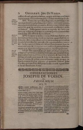 Observationes Josephi De Voisin, Ad Prooemium.