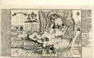 Lausanne - Grundriss und Lageplan der Stadt / aus Bodenehr "Force d'Europe", Augsburg um 1720