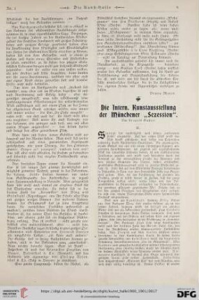 6: Die Intern. Kunstausstellung der Münchener "Sezession"