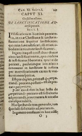 Caput XI. Conflictus octavus. De Sanctificatione Adversus peccata.