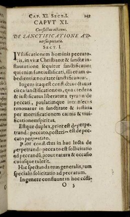Caput XI. Conflictus octavus. De Sanctificatione Adversus peccata.