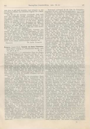 545-549 [Rezension] Gregory, Caspar René, Textkritik des Neuen Testamentes. Erster Band