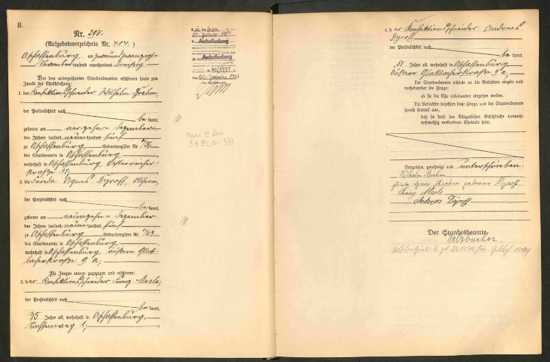 Standesamtsbuch der Stadt Aschaffenburg: Eheschließungen 252/1930 - 130/1931
