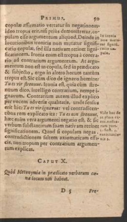 Caput X. Quòd Metonymia in praedicato verborum coenae locum non habeat.