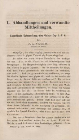 185-200 Exegetische Untersuchung über Galater Cap. 1 V. 6