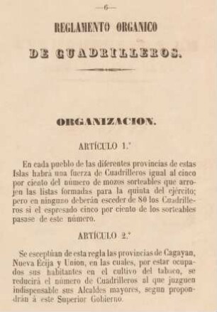 Reglamento organico de Guadrilleros