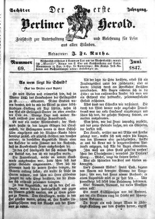 Nummer 69, Juni 1847