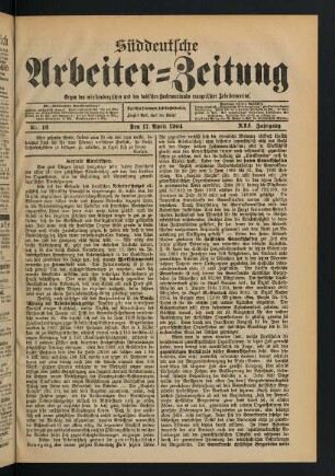 Nr. 16. Den 17. April 1904. - Nr. 20. Den 15. Mai 1904.