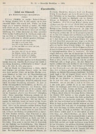 355-362 Joseph von Eichendorff : Ein hundertjähriges Gedenkblatt (Schluß)