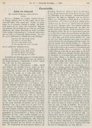 355-362 Joseph von Eichendorff : Ein hundertjähriges Gedenkblatt (Schluß)