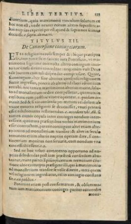 Titulus XII. De Conversione coniugatorum.