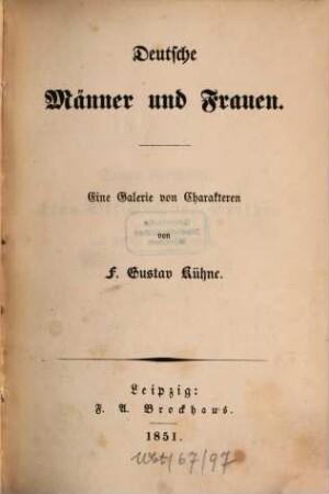 Deutsche Männer und Frauen : eine Galerie von Charakteren