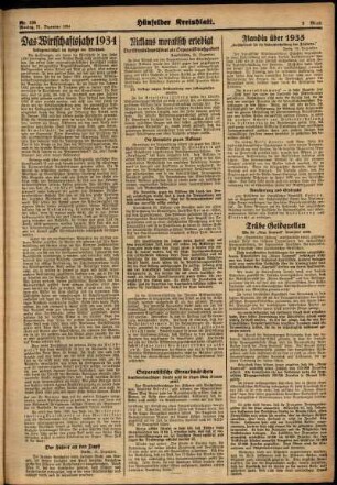 Dritte Ausgabe vom Montag, den 31. Dezember 1934.