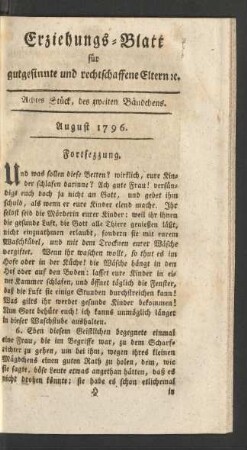 Achtes Stück, des zweiten Bändchens