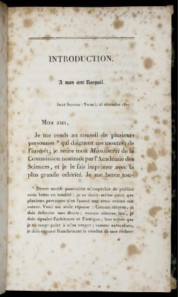 Introduction. A mon ami Raspail.