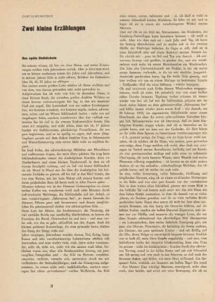 II-III Zwei kleine Erzählungen