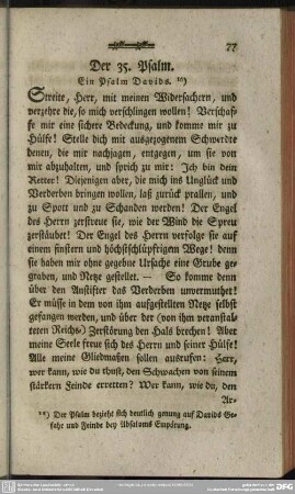 Der 35. Psalm. Ein Psalm Davids