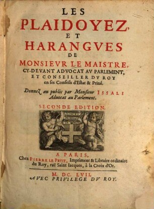 Les plaidoyez, et harangues