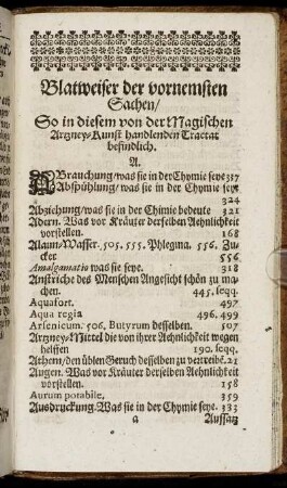 Blatweiser der vornemsten Sachen [...]