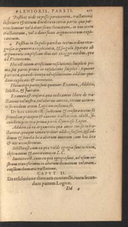 Caput II. De resolutione thematis coniuncti, iuxta secundam partem Logicae.