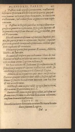 Caput II. De resolutione thematis coniuncti, iuxta secundam partem Logicae.