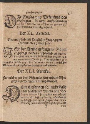 Der XLI. Artickel. - Der L. Artickel.