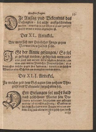 Der XLI. Artickel. - Der L. Artickel.