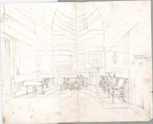 Seeberger, Gustav; München; Residenz, Königsbau, Zeichnungen - Schlafzimmer des Königs Ludwig (Perspektive)