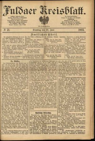 Ausgabe vom Dienstag, den 20. Juni 1893.