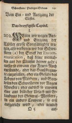 Vom Ein- und Ausgang der Clöster. Das dreyßigiste Capitel.