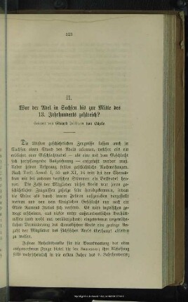 II. War der Adel in Sachsen bis zur Mitte des 13. Jahrhunderts zahlreich?