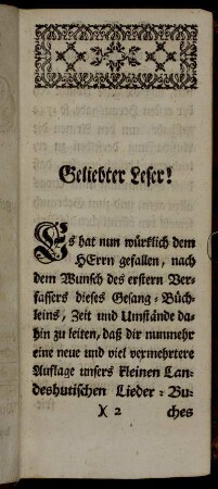 Geliebter Leser!