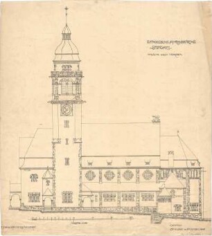 Dolmetsch, Heinrich; Stuttgart; Markuskirche - Nordseite (Ansicht)