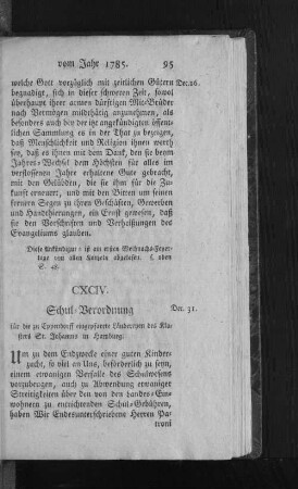 CXCIV. Schul-Verordnung