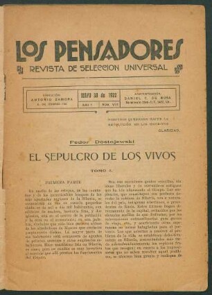 1922000800: El sepulcro de los vivos, tomo 1