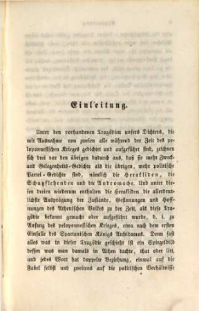 Euripides' Werke : griechisch mit metrischer Uebersetzung und prüfenden und erklärenden Anmerkungen, 19. Die Herakliden