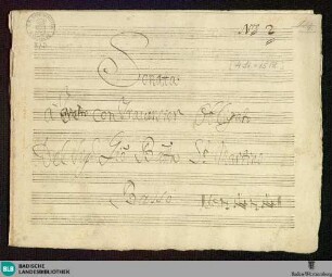 Sonatas - Mus. Hs. 813 : fl, vl (2), b; C; GroF 879 FarinaS 2004 1