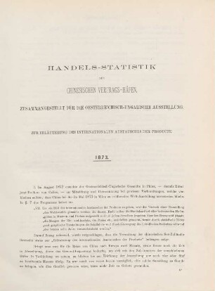 Handels-Statistik der Chinesischen Vertrags-Häfen