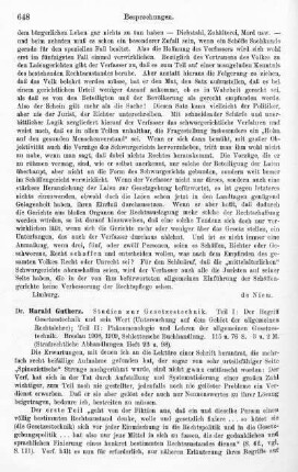 648-650, Harald Gutherz. Studien zur Gesetzestechnik. 1908/1909