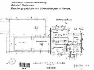 Niedernhall: EG mit Güterschuppen und Rampe Empfangsgeb.