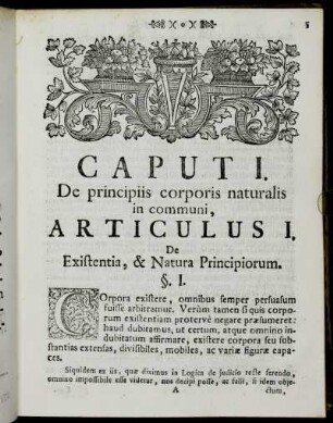Articulus I. De Existentia, & Natura Principiorum.