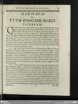 Meditatio De Typo Omnium Disciplinarum