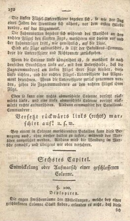 Sechstes Capitel. Entwickelung oder Aufmarsch einer geschlossenen Colonne.