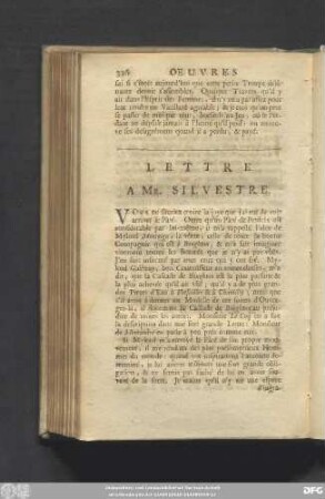 Lettre A Mr. Silvestre.