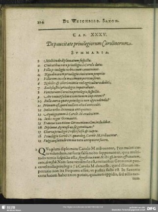 Cap. XXXV. De paucitate privilegiorum Carolinorum