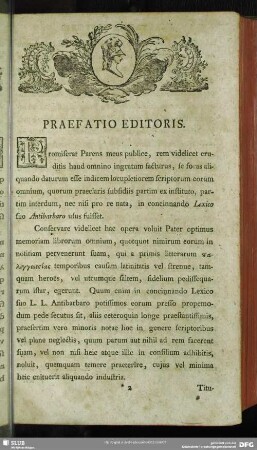 Praefatio Editoris