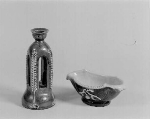 Obstschale : Kerzenständer und Obstschale (1. H. 20. Jh.; wohl K. Feuerriegel)